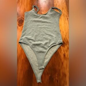 Ribbed Green Bodysuit